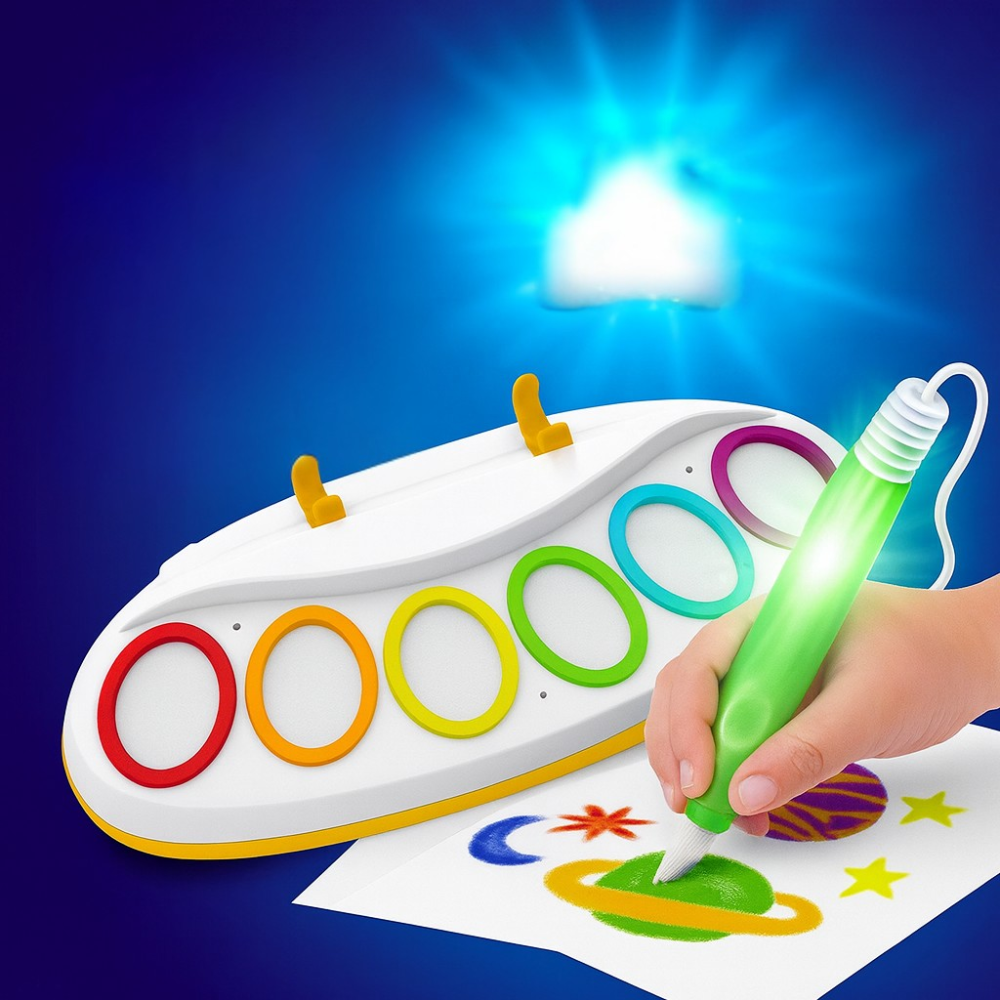 Kids Toys Mess Free Paint Set Light Up Brush Art Activity