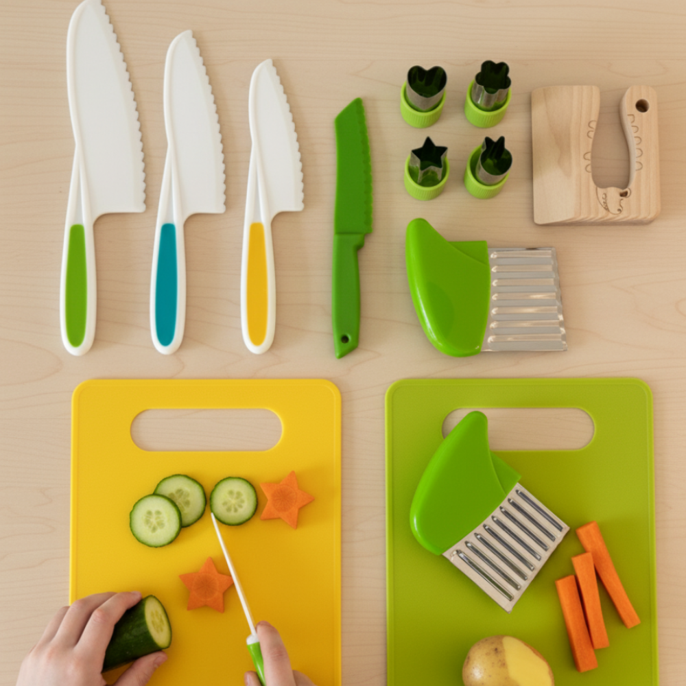 Kids Kitchen Set Real Cooking Tools