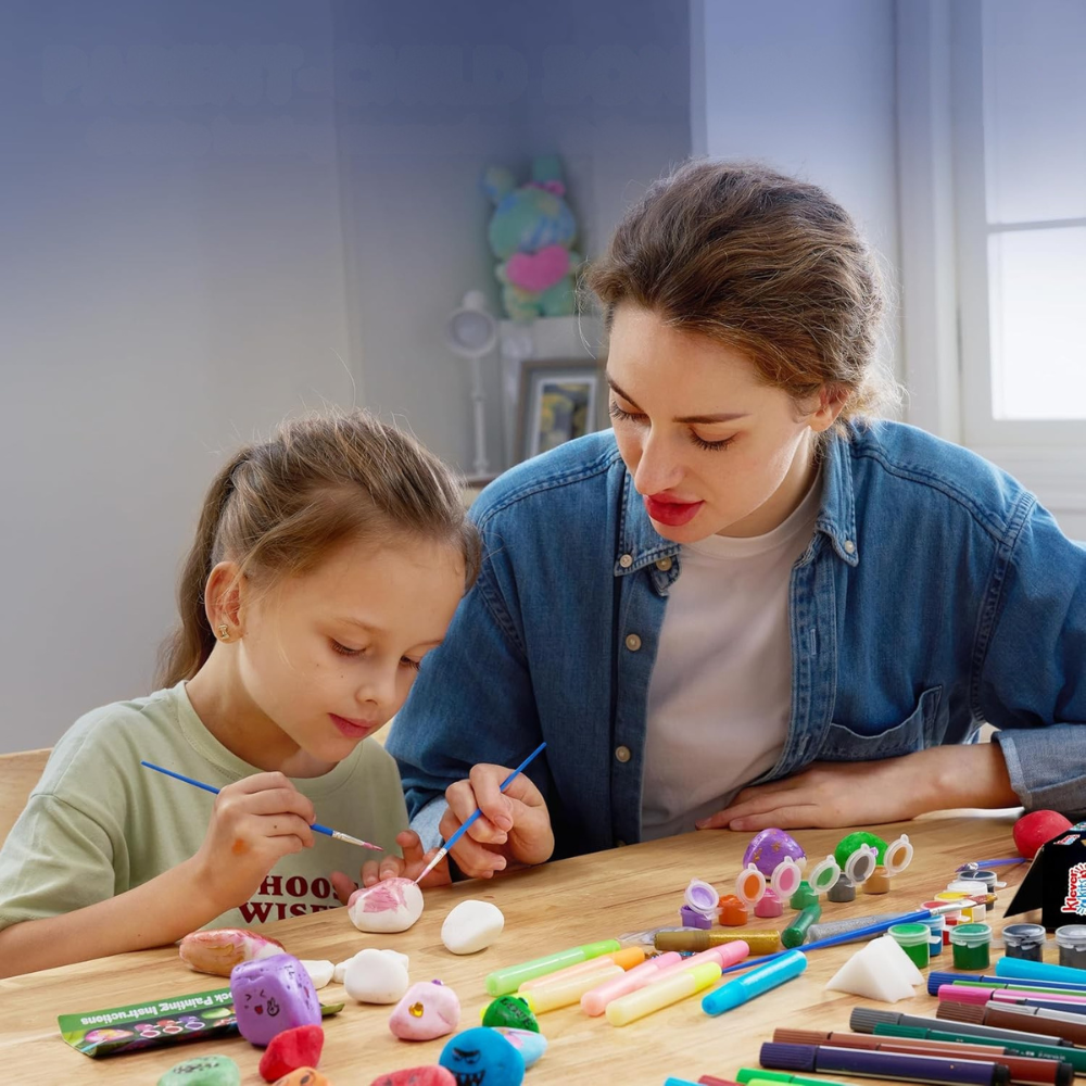 Rock Painting Kit Glow Dark Kids Craft Set DIY Art Supplies