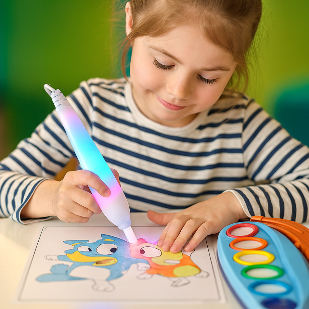 Kids Toys Mess Free Paint Set Light Up Brush Art Activity