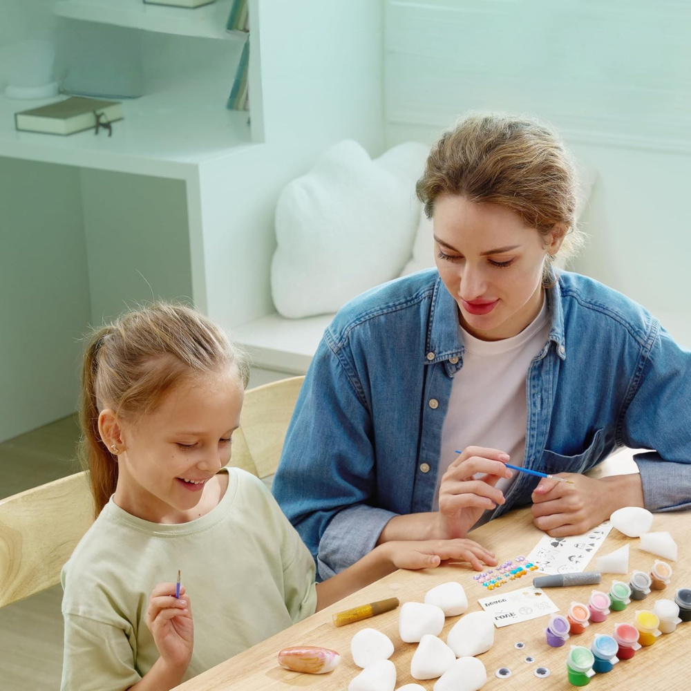 Rock Painting Kit Glow Dark Kids Craft Set DIY Art Supplies
