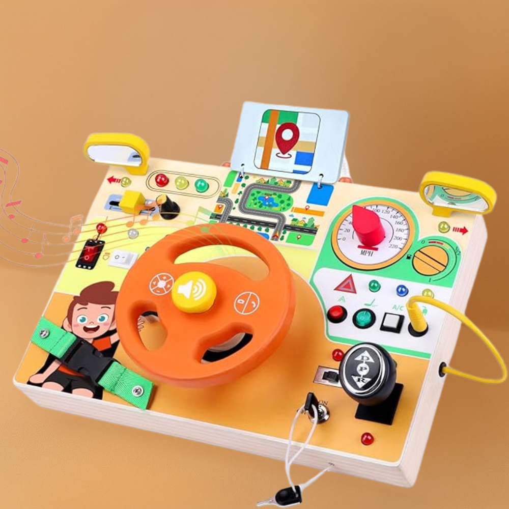 Busy Board Montessori Wooden Toddler LED Sensory Toy