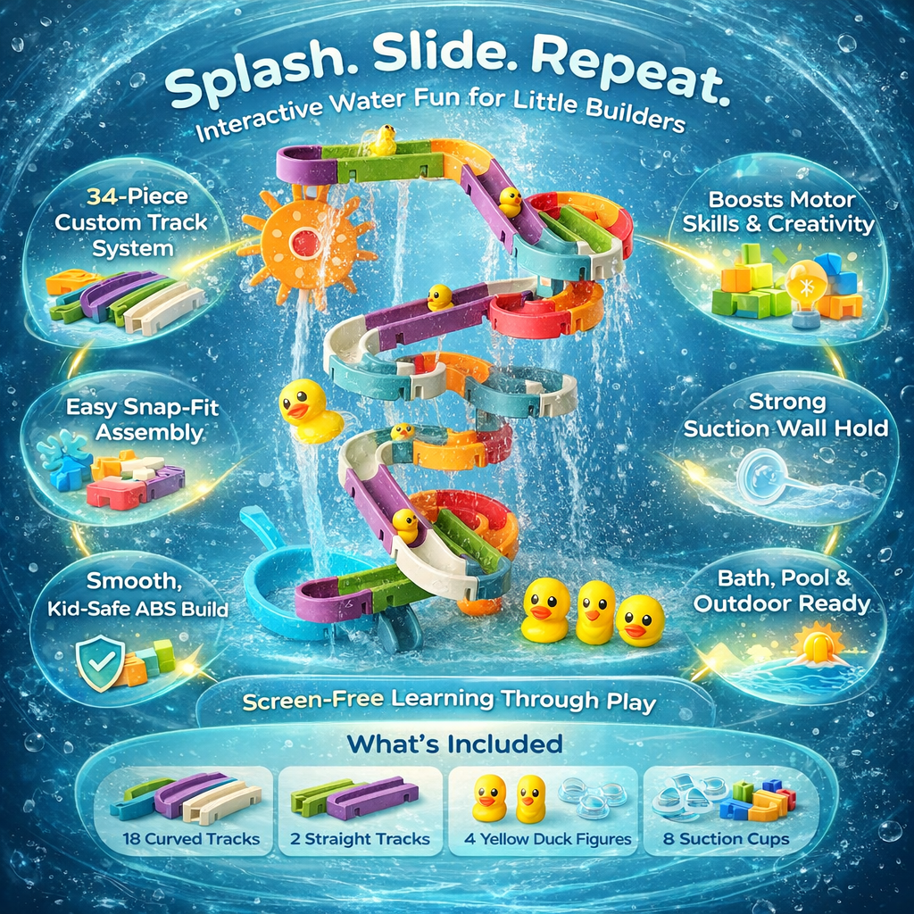 Bath Time Toddler Water Slide Game Toy