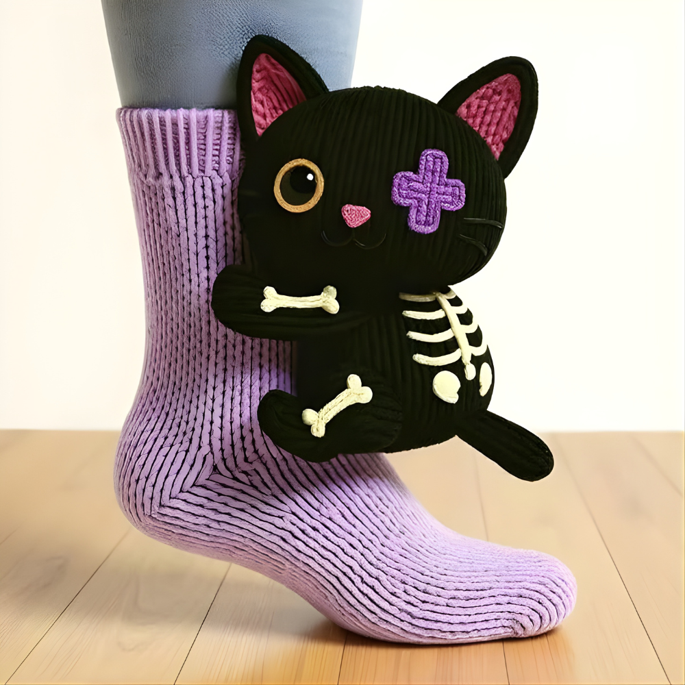 Cozy Unisex Winter Grip Socks with 3D Animal Motif Non-Slip Design 13