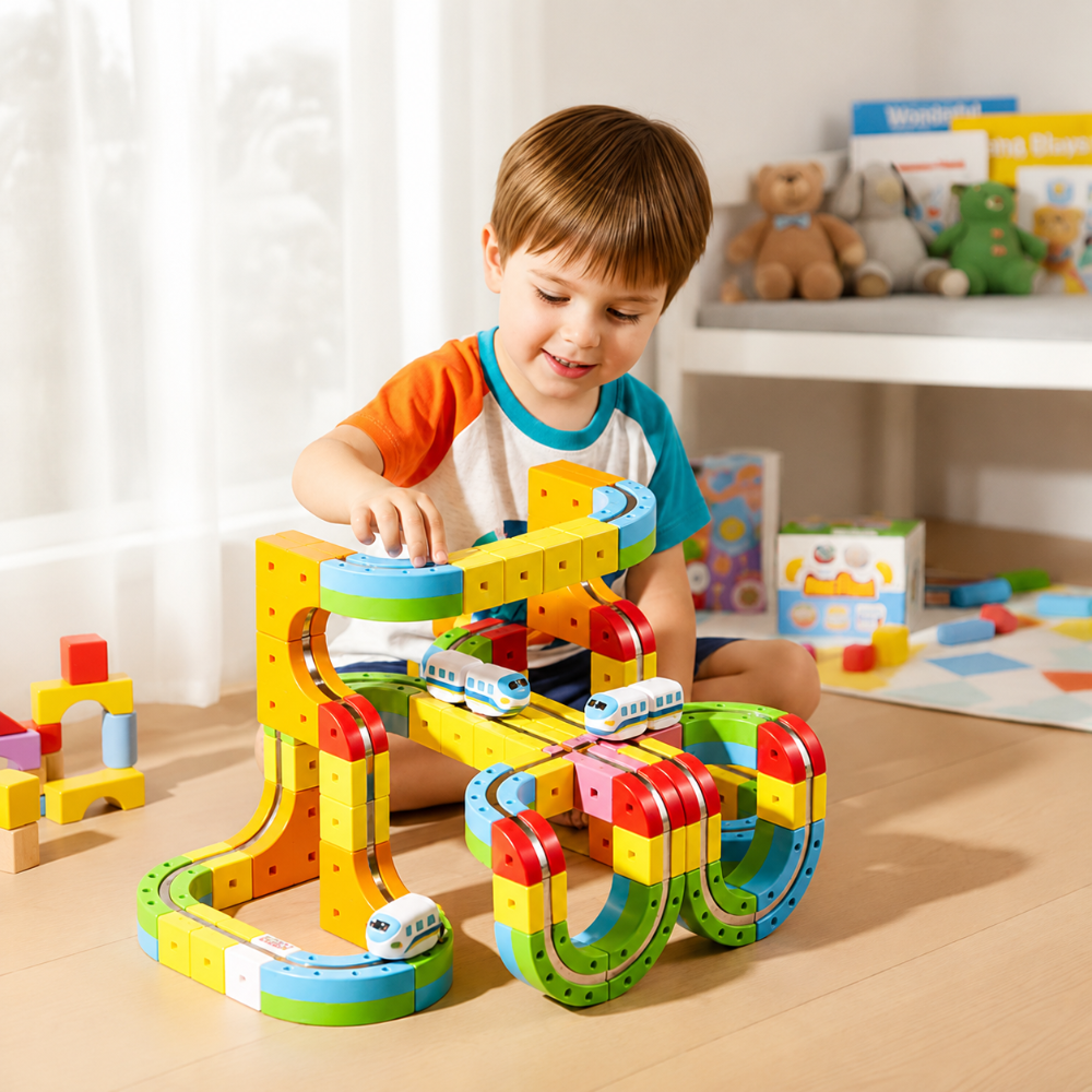 Develops Motor Skills Toy Race Track Building Stunt Car Track