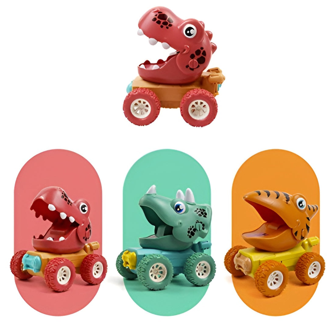 Dinosaur Toys Push Go Race Cars Toddler Vehicle Set