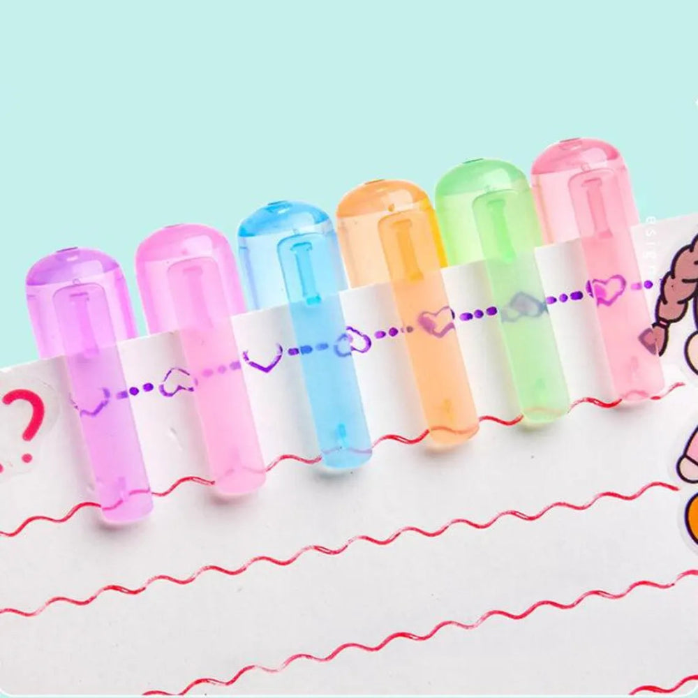 Dual Tip Highlighters Wavy Line Marker Set