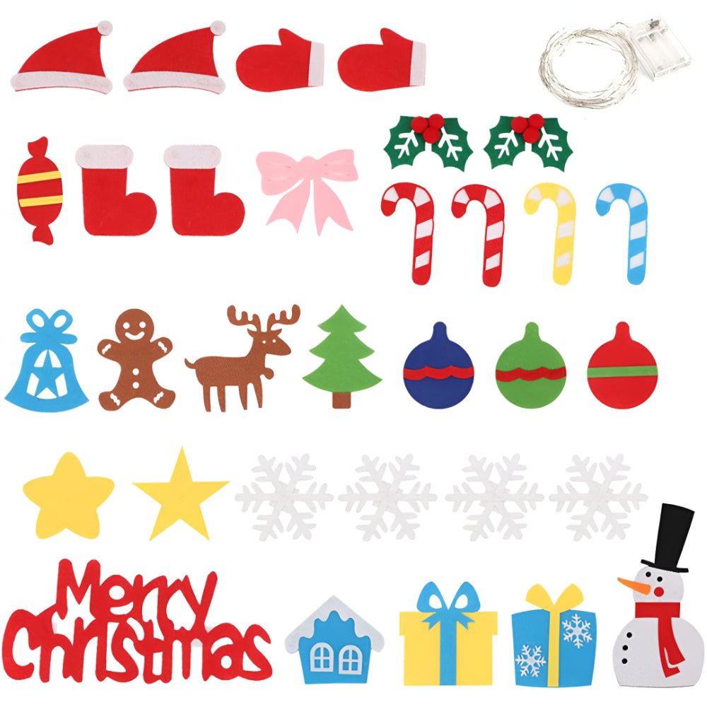 Christmas Kids Felt Tree DIY Wall Hanging Decoration Set
