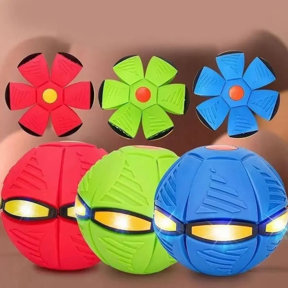 Flying Ball Saucer Toy Kids Light Up Bounce Play