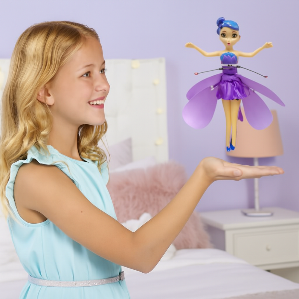 Flying Fairy Princess Toy Rechargeable LED Hand Sensor Kids