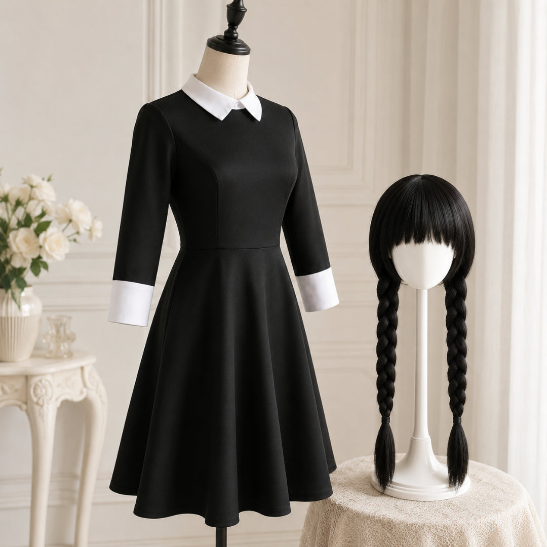 Halloween Costume Cosplay Dress Gothic School Outfit Set