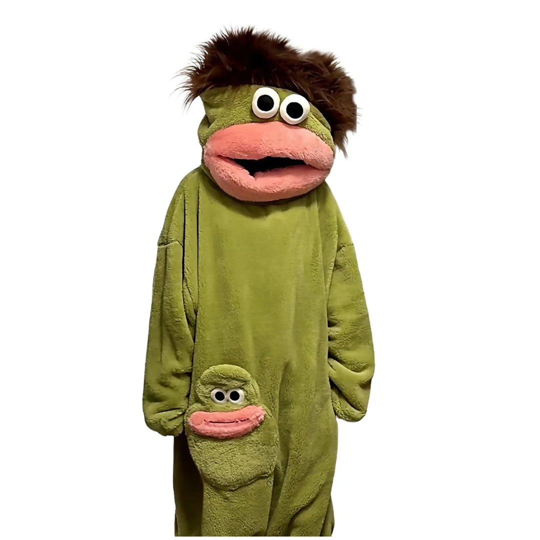Halloween Costume Funny Monster Hooded Bodysuit Pajamas