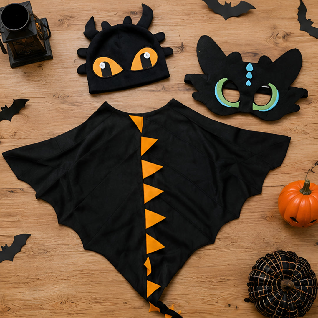 Halloween Costumes Kids Dragon Cape Mask Set
