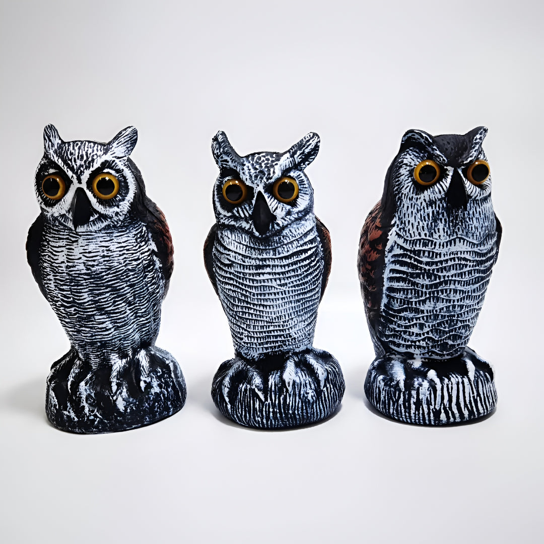 Halloween Decorations Owl Decoy Bird Repellent Garden Statue Set