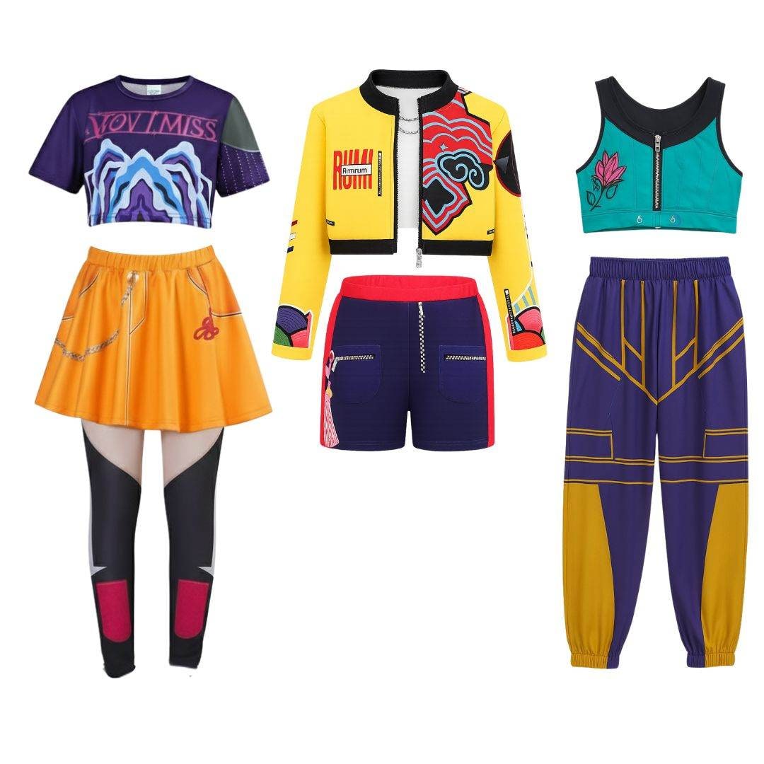 Kids Halloween Costume Singer Warrior Outfit Dress Up Set
