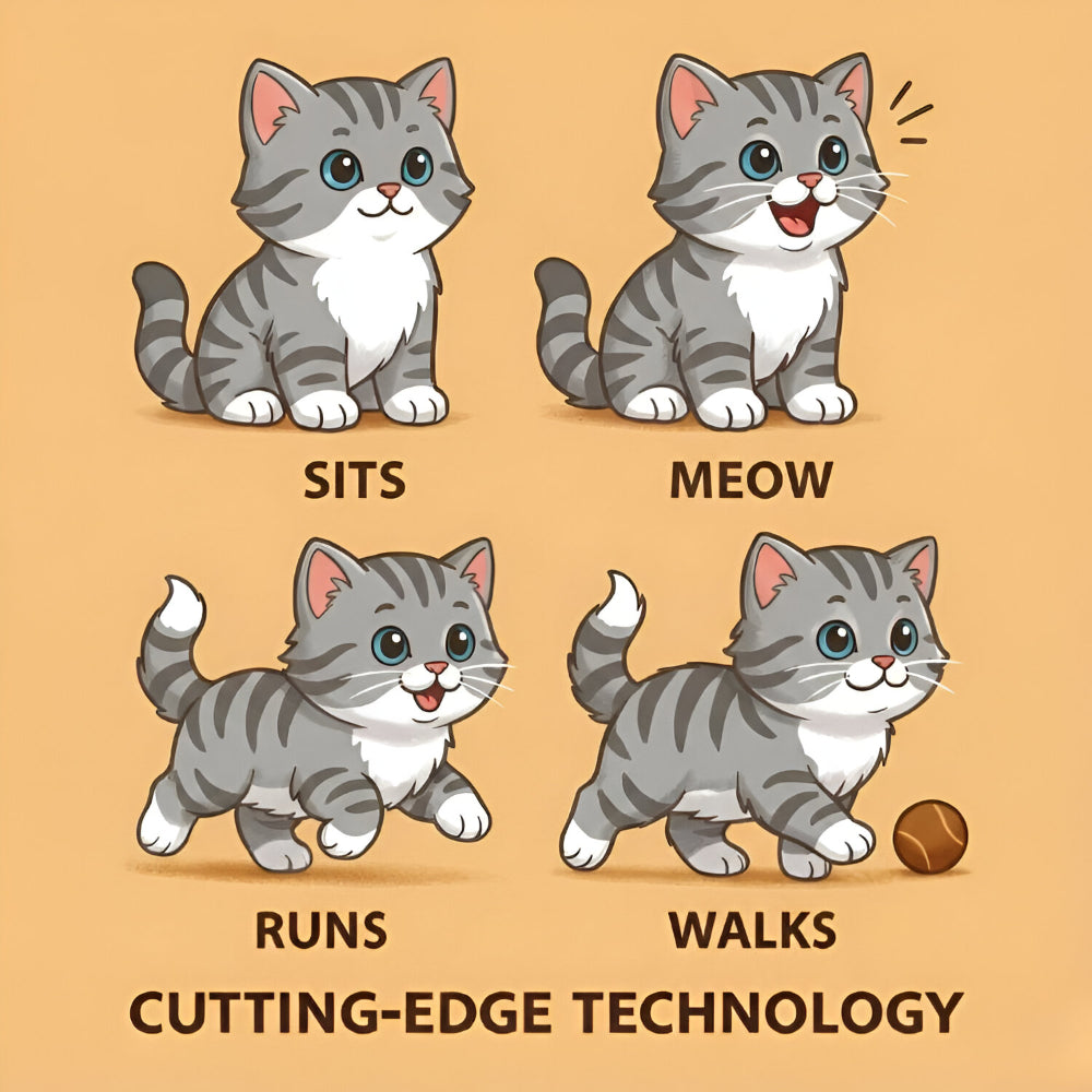 Interaktives Roboter Kätzchen Spielzeug für Kinder - Gehendes und Miauendes Haustier