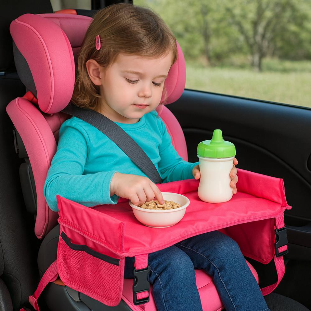 Kids Travel Activity Tray Car Seat Storage Pockets