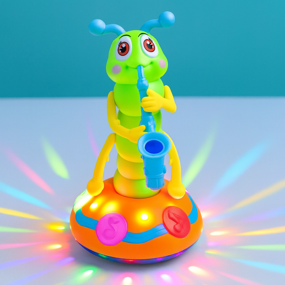 Kids Musical Toy Dancing Caterpillar Saxophone Lights