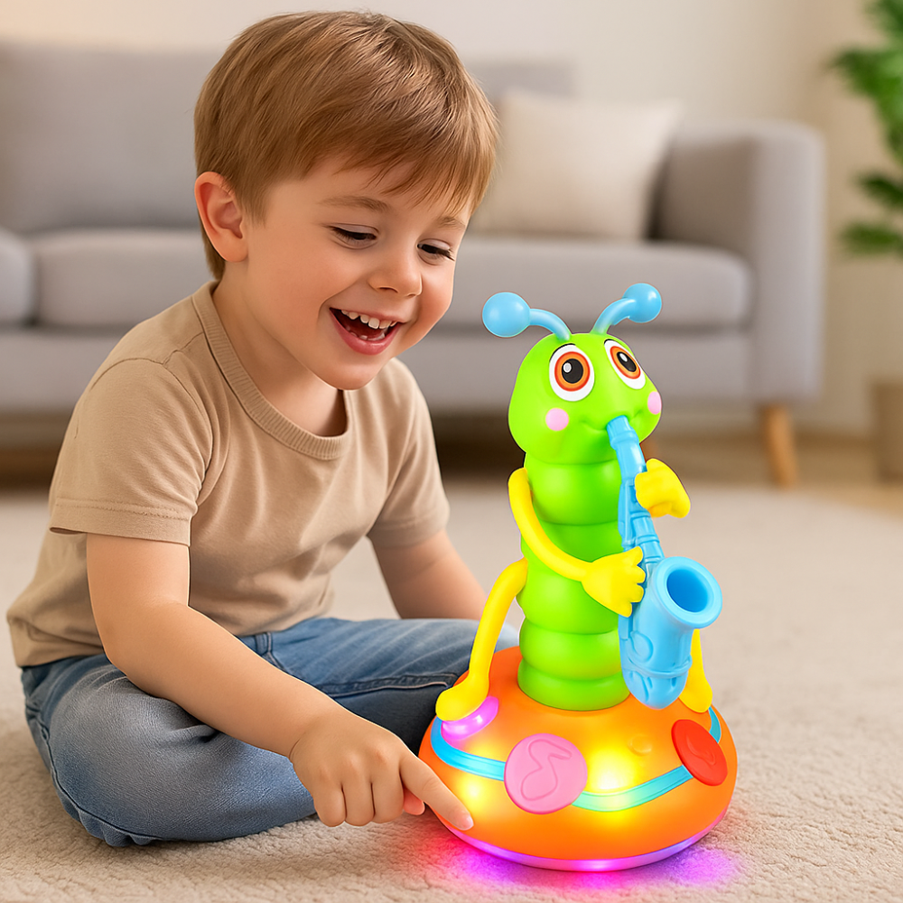 Kids Musical Toy Dancing Caterpillar Saxophone Lights