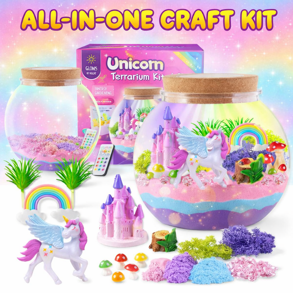 Kids Terrarium Kit Dinosaur Craft Night Light Toy Set