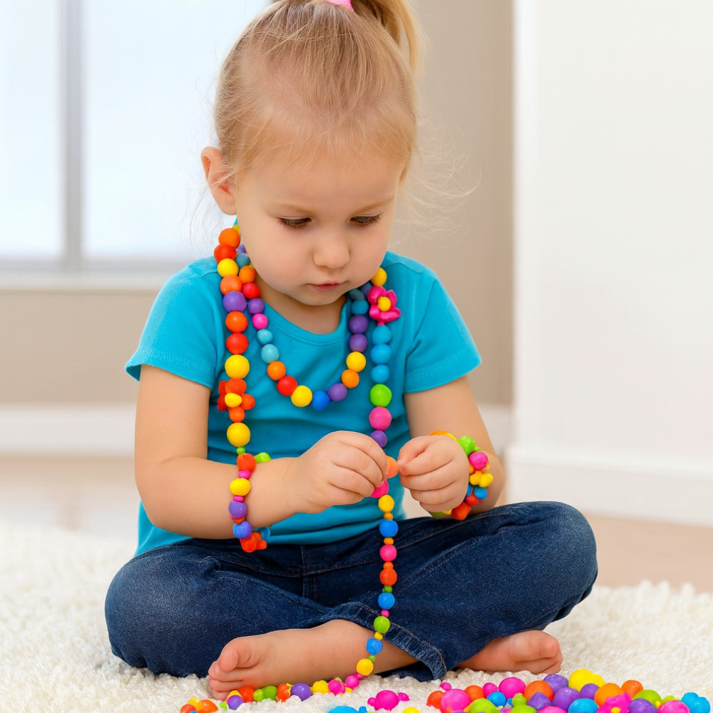 Kids Toys Building Blocks Jewelry Making Craft Kit Creative Set