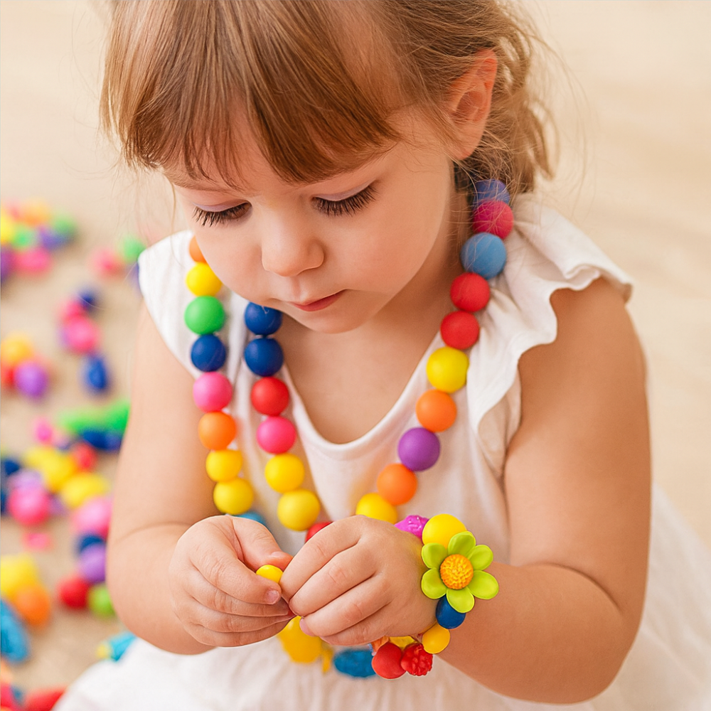 Kids Toys Building Blocks Jewelry Making Craft Kit Creative Set