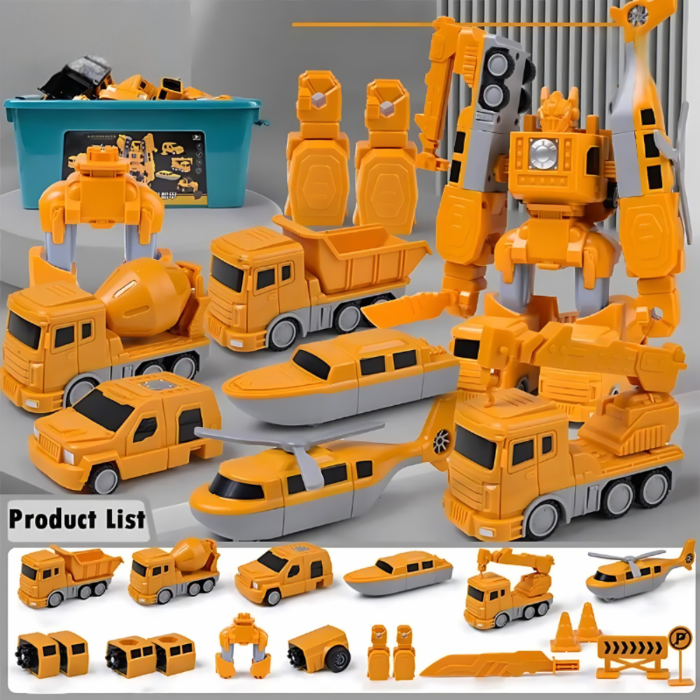 Magnetic Building Blocks Transforming Robot Toy Set