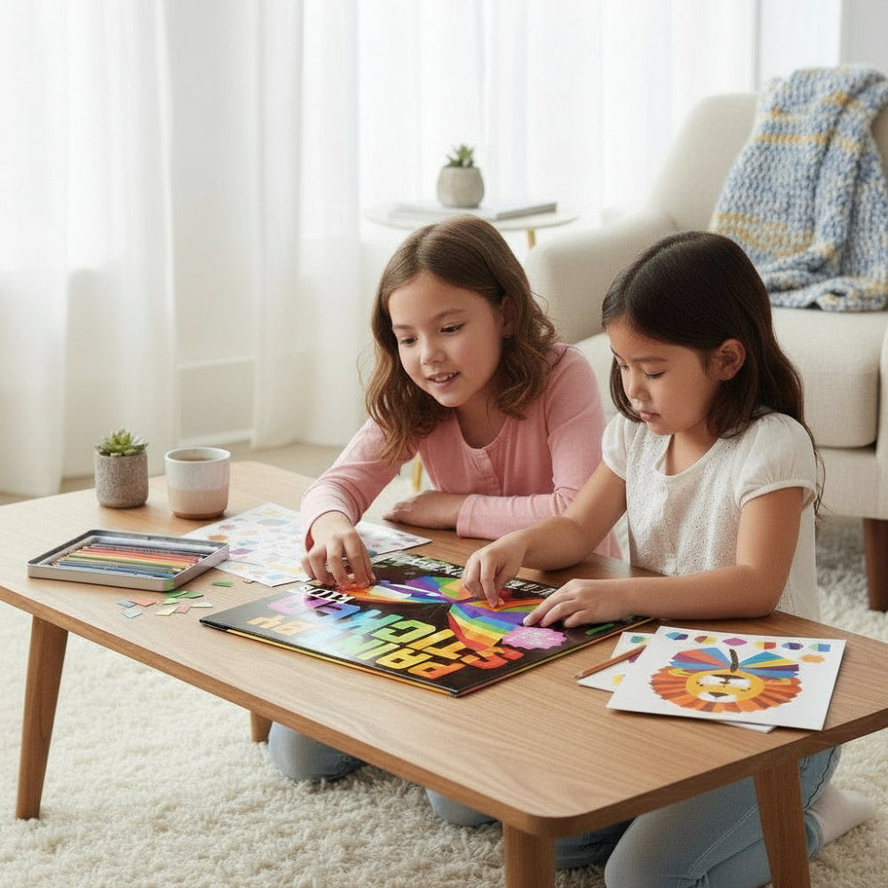 Paint by Stickers Book Kids Rainbow Art Activity Kit