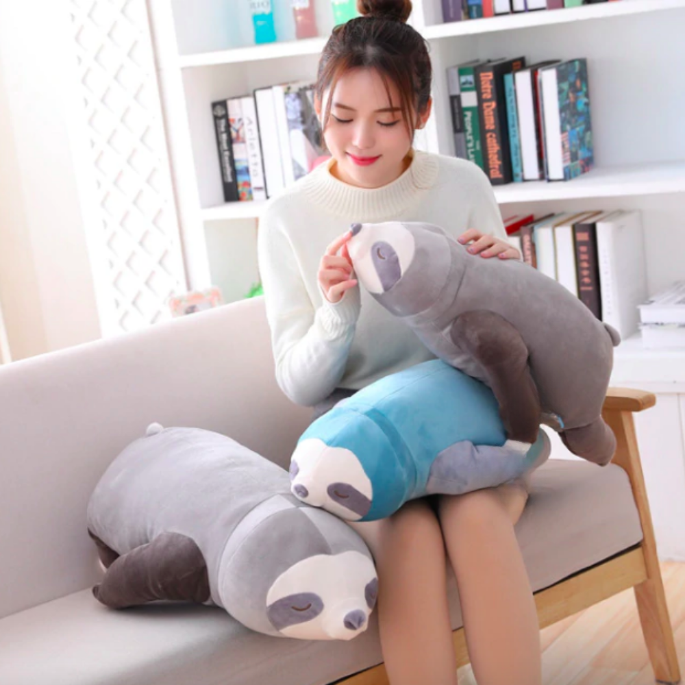 Stuffed Animal Sloth Plush Pillow Soft Cuddly Toy Kids Adults