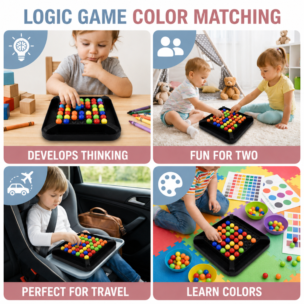 Puzzle Game Kids Color Matching Board Game Travel