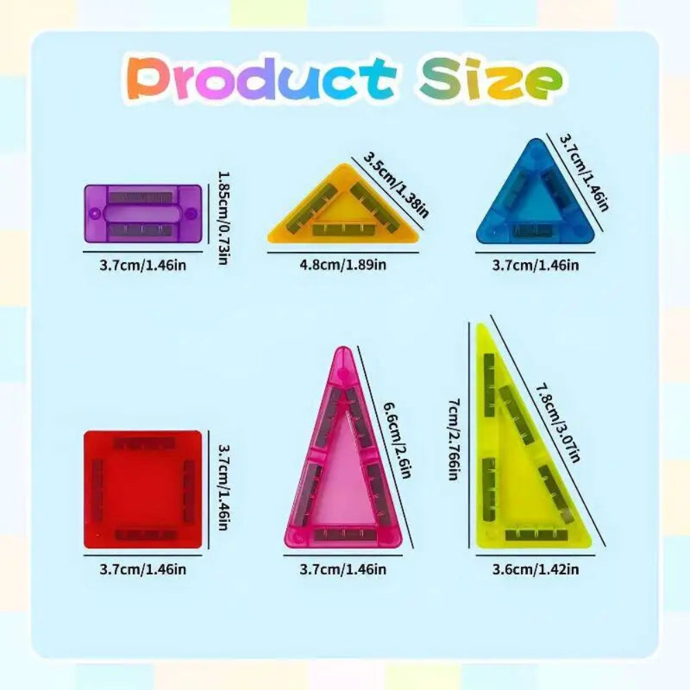 Magnetic Building Tiles Mini Travel Set Kids Educational Toy Blocks