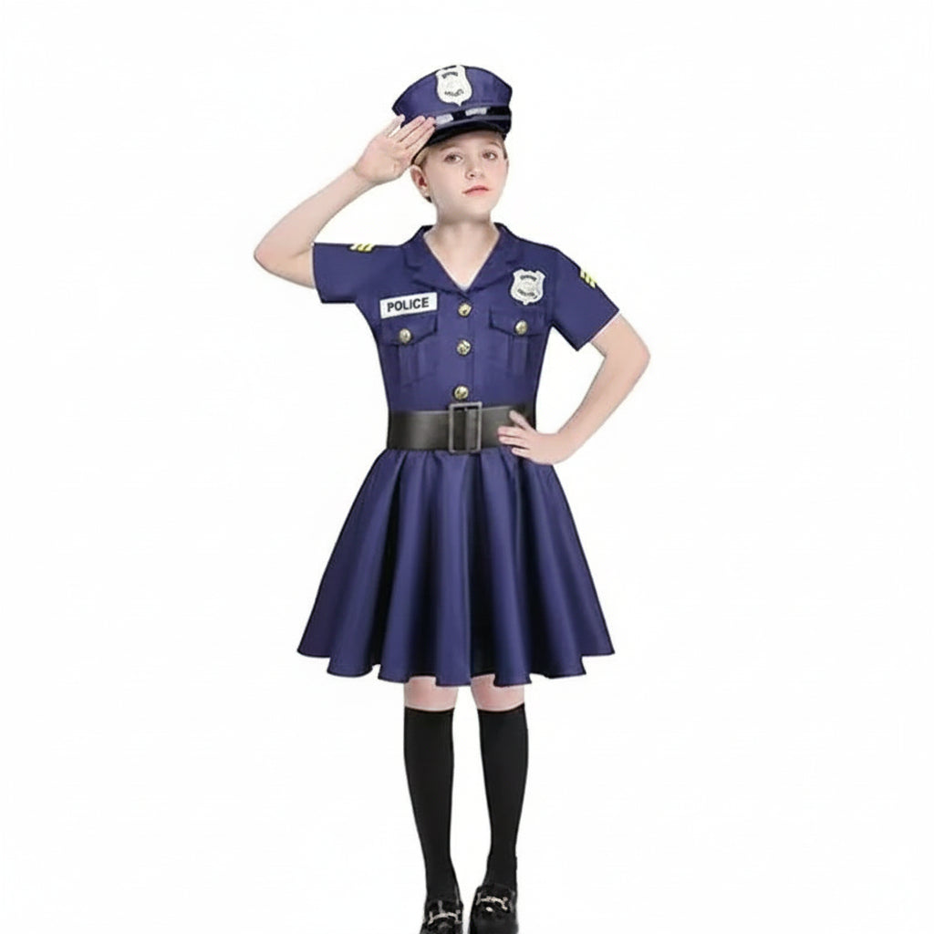 Halloween Costumes Girls Police Officer Dress Role Play Set