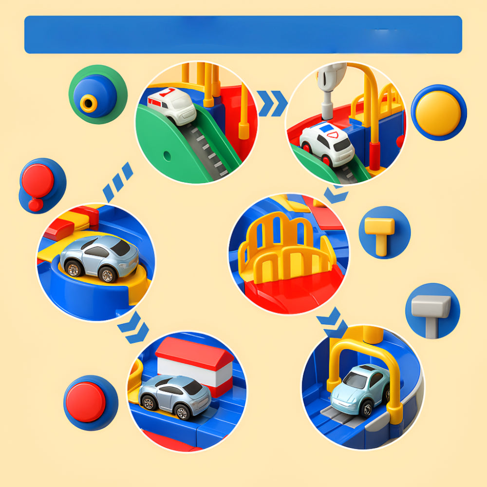 Kids Toy City Track Mechanical Car Adventure Playset