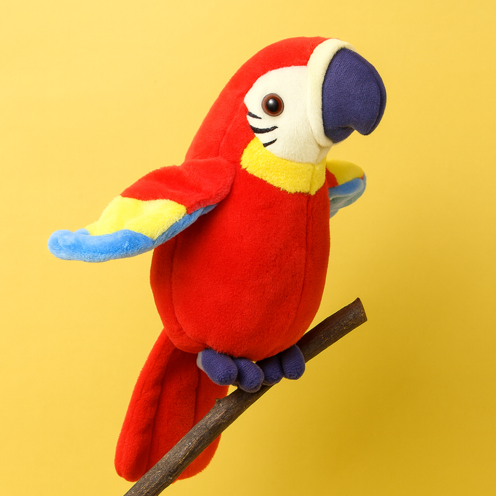 Talking Parrot Toy Kids Repeat Plush Interactive Educational
