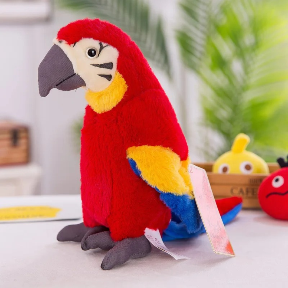 Talking Parrot Toy Kids Repeat Plush Interactive Educational