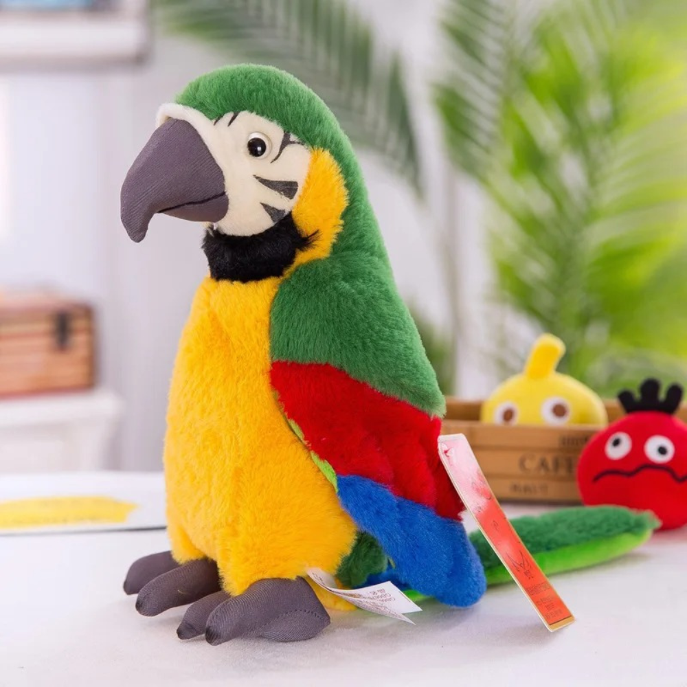 Talking Parrot Toy Kids Repeat Plush Interactive Educational
