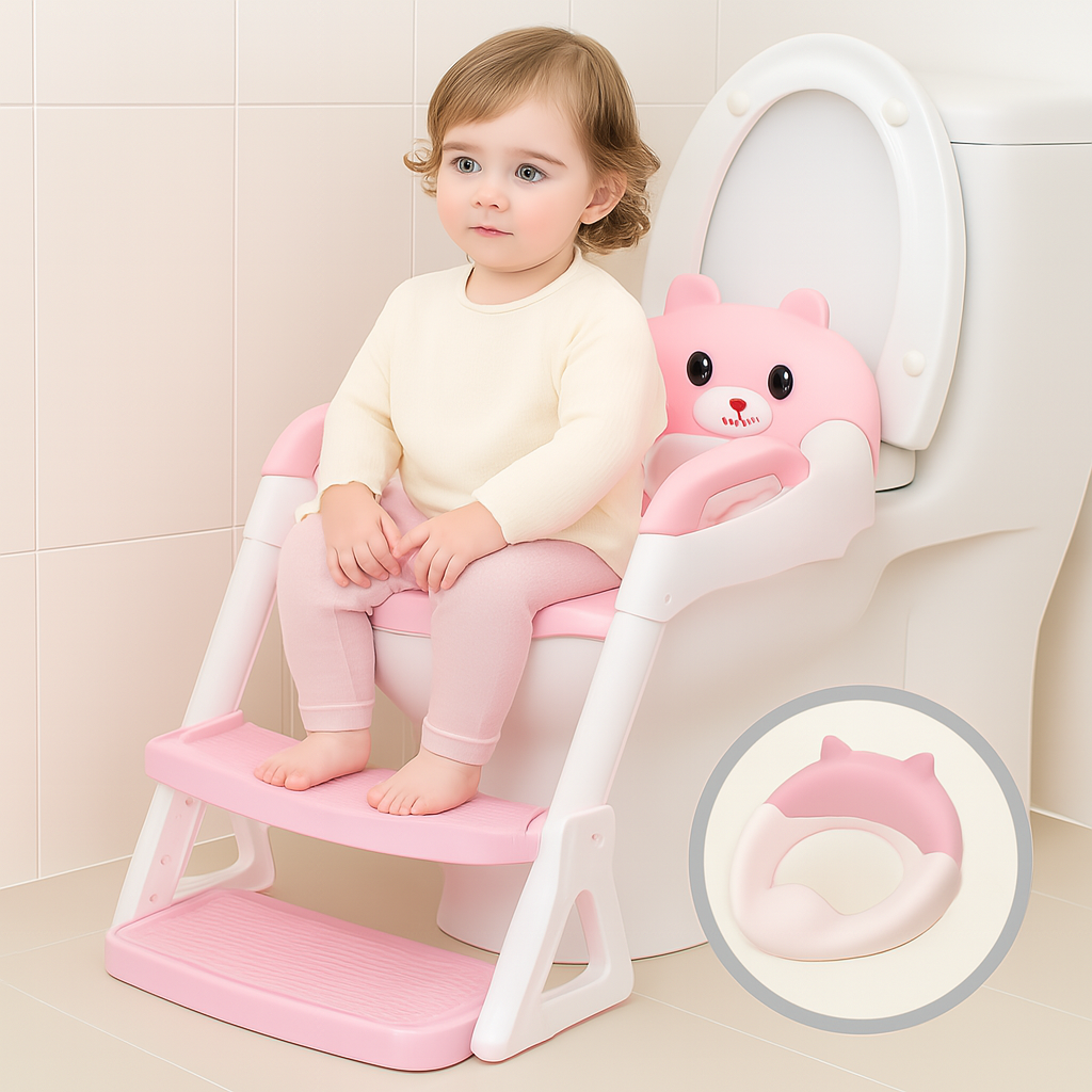 Toddler Potty Training Seat Adjustable Safety Ladder Step Stool