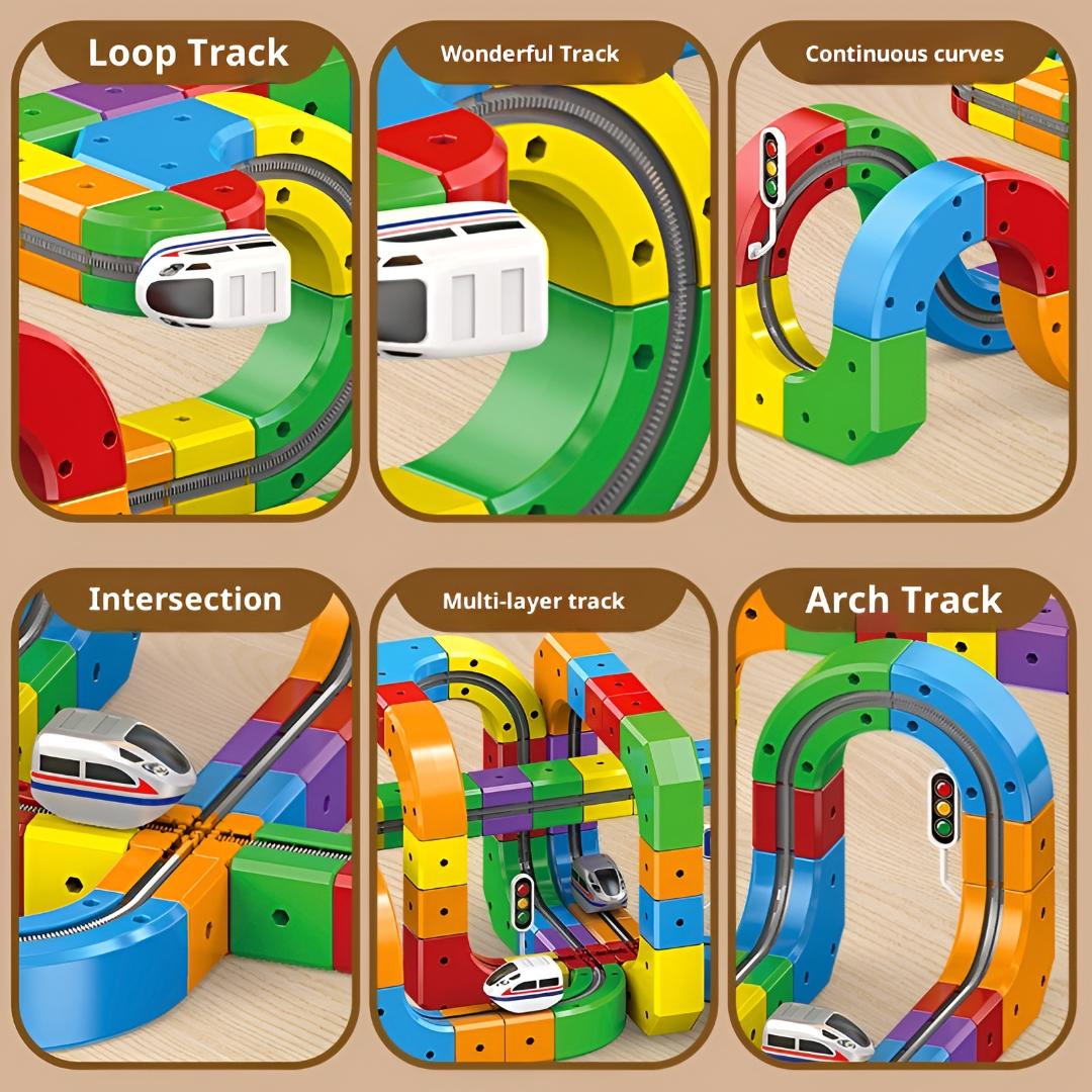 Train Set Electric Track Blocks USB Puzzle Toy
