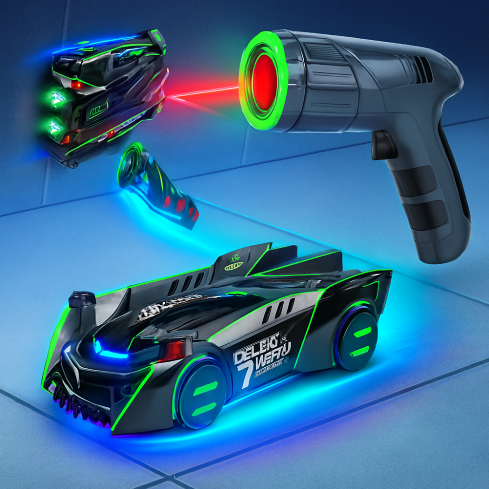 Wall Climbing RC Car Laser Remote Control LED Stunt Kids Toy