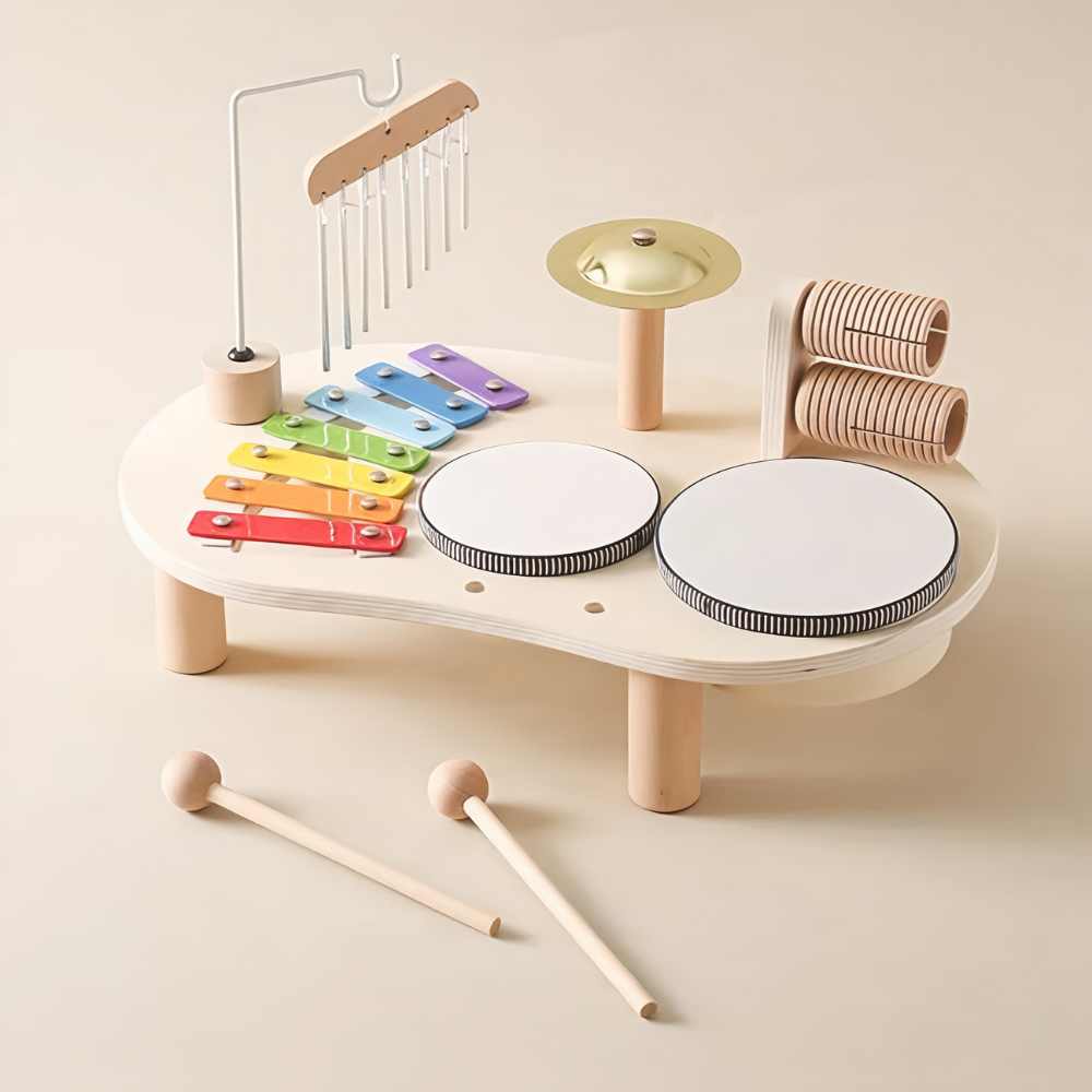 Wooden Musical Toy Set Toddlers Xylophone Rhythm Instruments