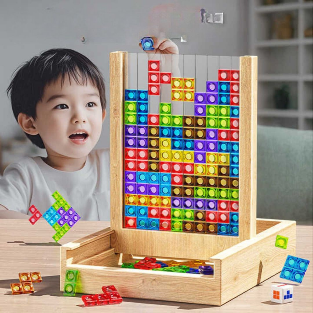 Wooden Puzzle Game Kids Adults Colorful Brain Training Board
