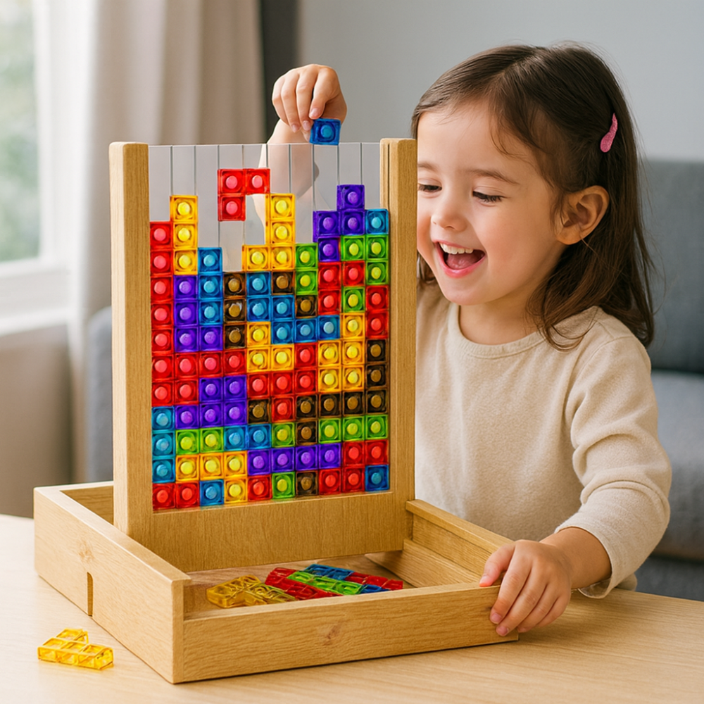 Wooden Puzzle Game Kids Adults Colorful Brain Training Board