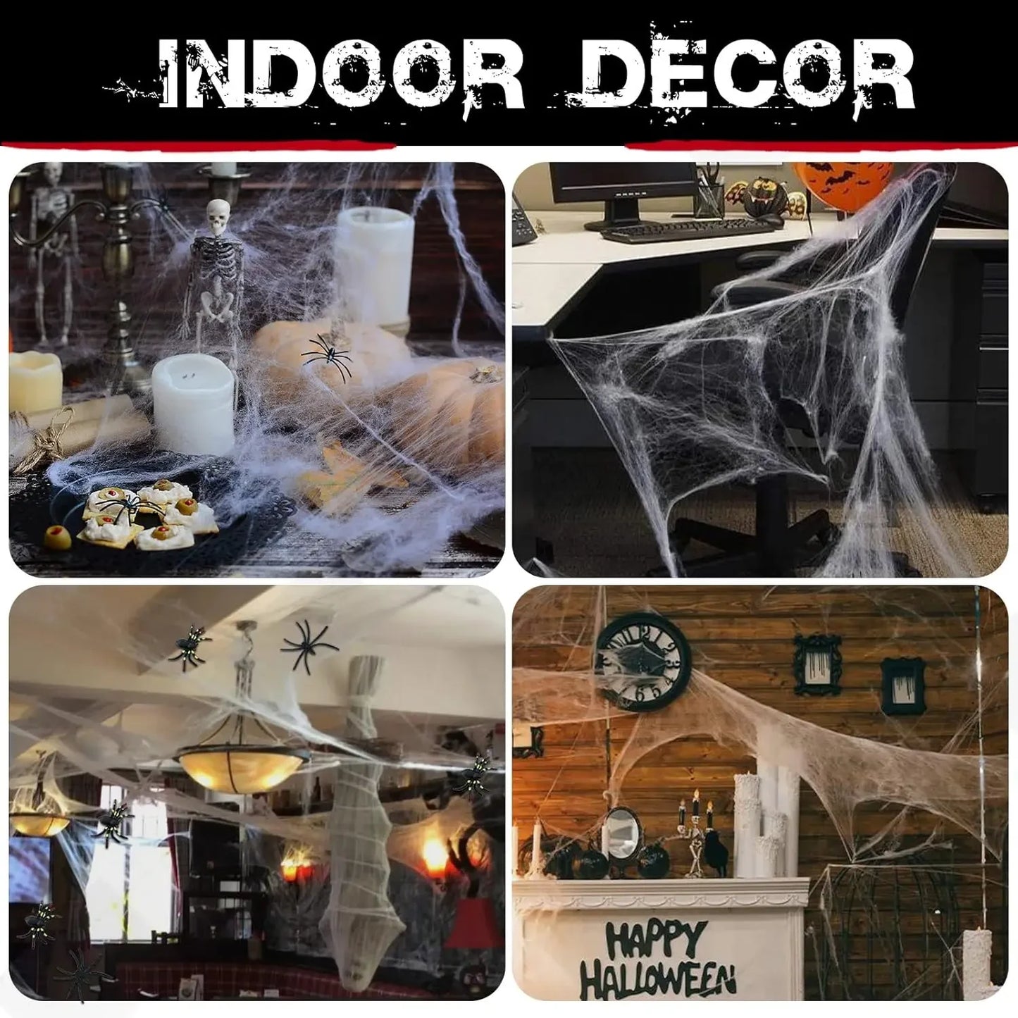 Halloween Decorations Fake Spider Web Halloween Spider Webs Stretchable - Image 6