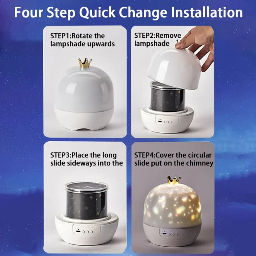 Kids Night Light Projector Starry Rotating Timer Switch - Image 4