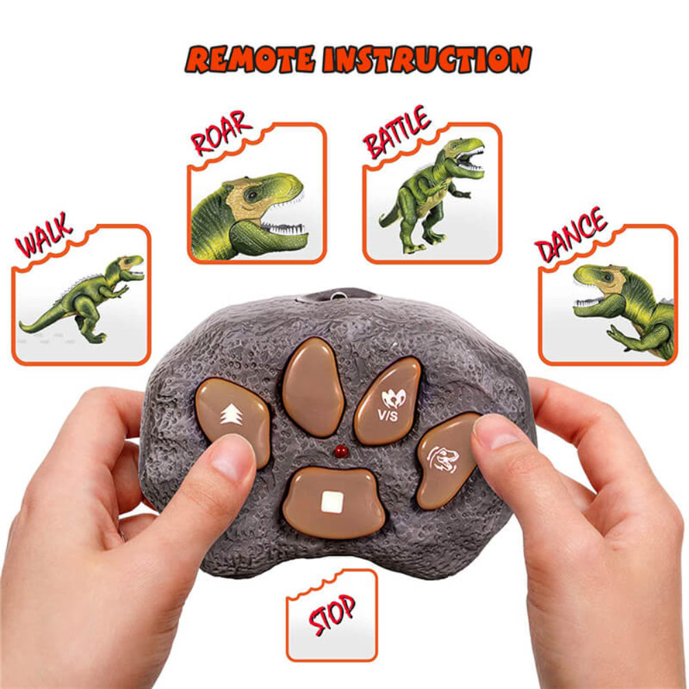 Kids RC Dinosaur Toy Remote Control Dinosaur T-Rex With LED Light Up, Walking & Roaring Realistic Dinosaur Toys - Image 11