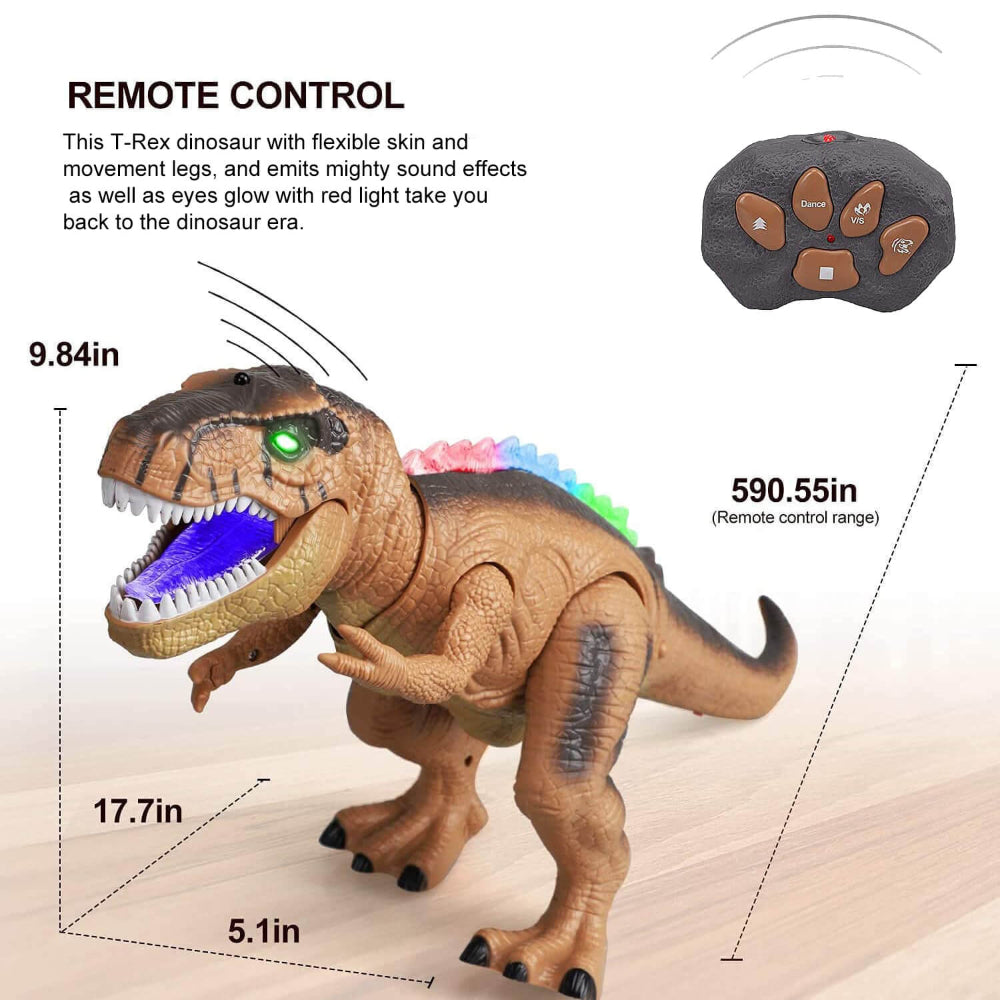 Kids RC Dinosaur Toy Remote Control Dinosaur T-Rex With LED Light Up, Walking & Roaring Realistic Dinosaur Toys - Image 12