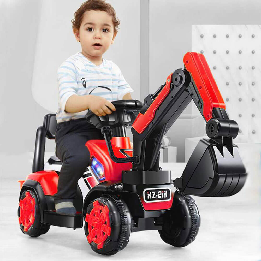 Kids Ride On Excavator Truck Toddler Ride-On-Car With Front Loader Digger - Image 4