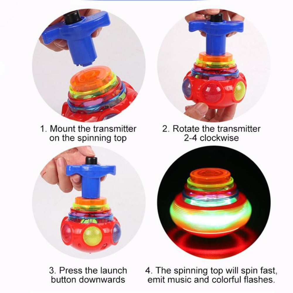 Music Flashing Spinners Toy with Launcher🎁Best Christmas Gift for Kids - Image 4