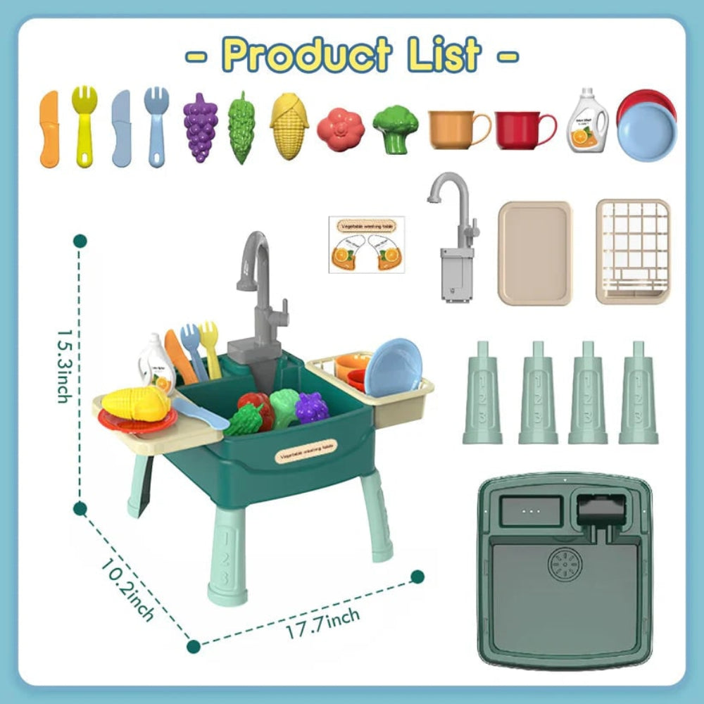Play Kitchen Toy Kitchen Sink Interactive Water Fun - Image 4