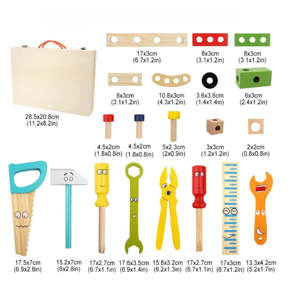Women's Educational Toy Kids Tool Box Wooden Wooden Tool Set - Image 2
